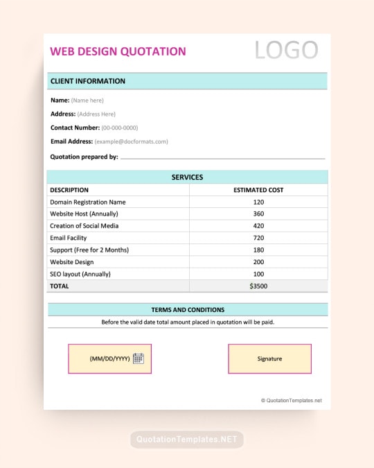 Free Editable PDF Quote Templates