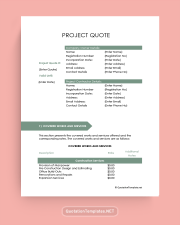 Free Project Quote Templates - Word, Excel, PDF